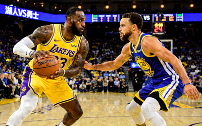 NBA常规赛湖人勇士焦点战报道图片 - 詹姆斯与库里对位照片